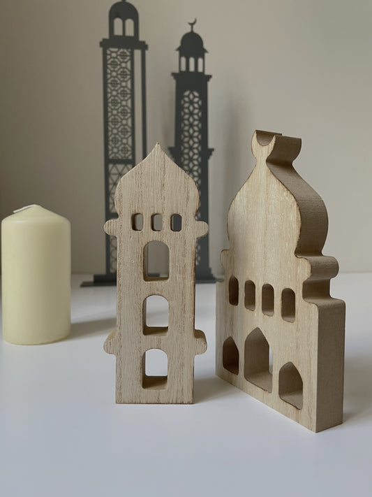 Set of 2 wooden masjids/Set de 2 masjids en bois