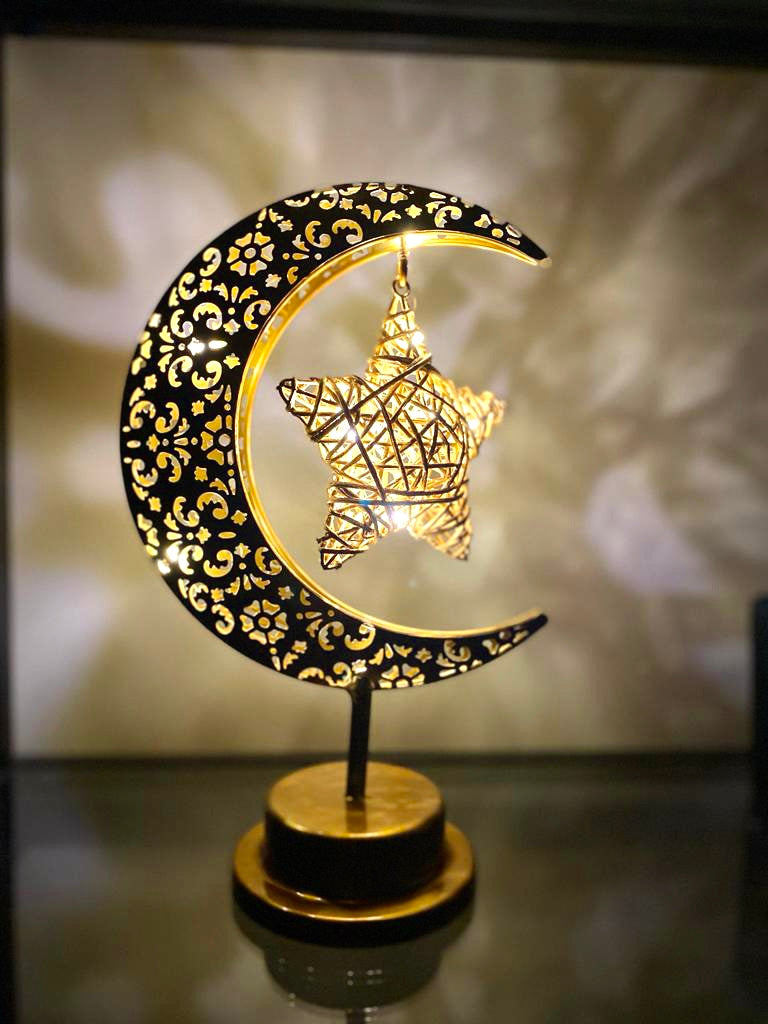 Gold Crescent light/Lumière croissant lunaire