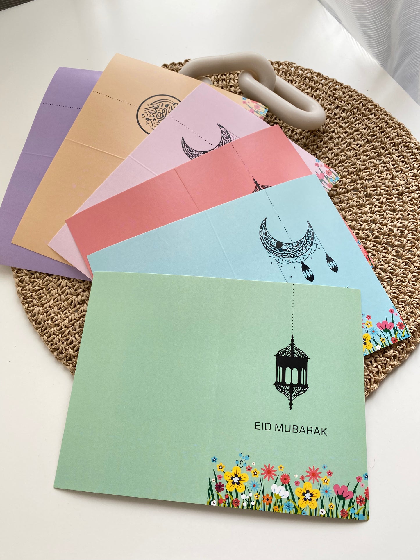 Set of 6 Eid Mubarak cards/Lot de 6 cartes Eid Mubarak