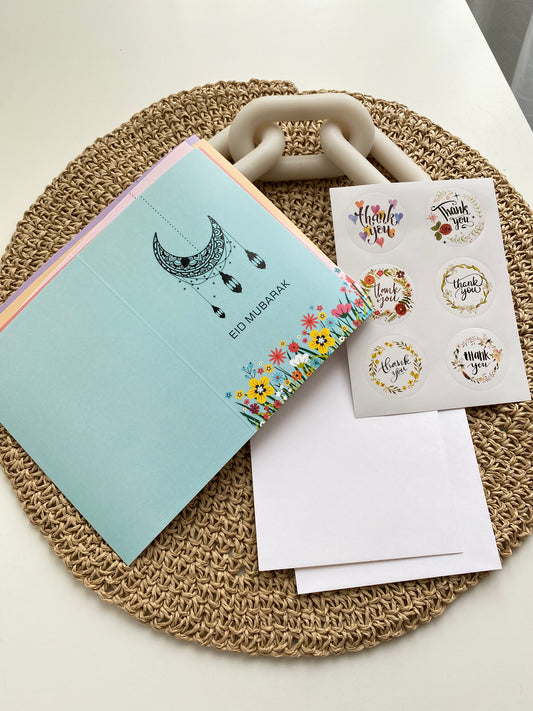 Set of 6 Eid Mubarak cards/Lot de 6 cartes Eid Mubarak