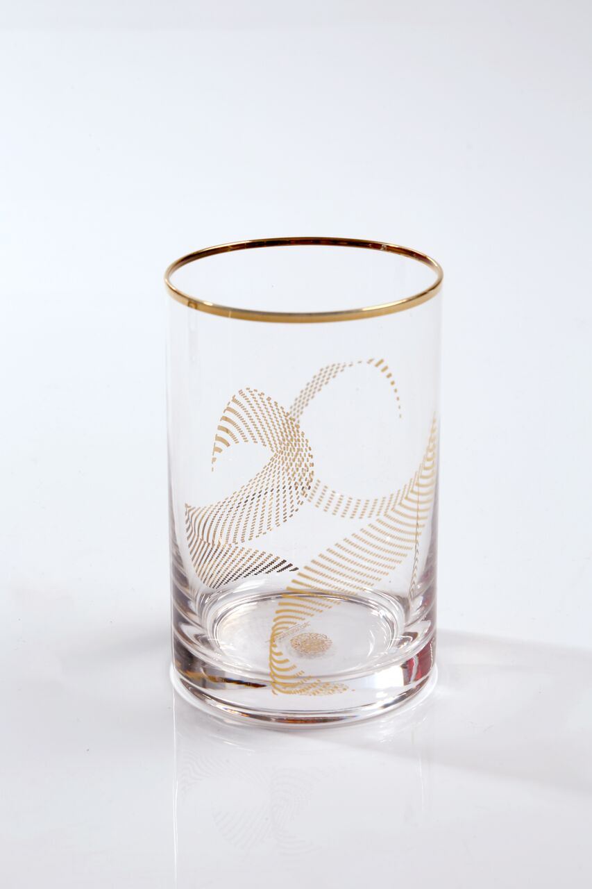 Set of 6 drinking glasses with arabic calligraphy/Lot de 6 verres avec calligraphie arabe