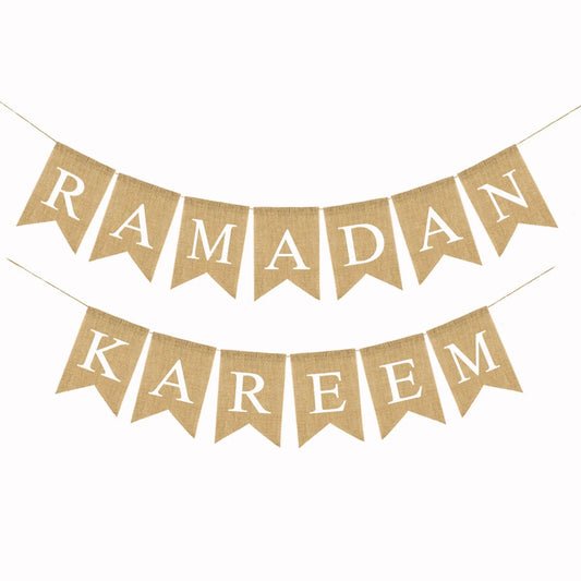 "Ramadan Kareem" burlap garland/Banderole en jute "Ramadan Kareem"