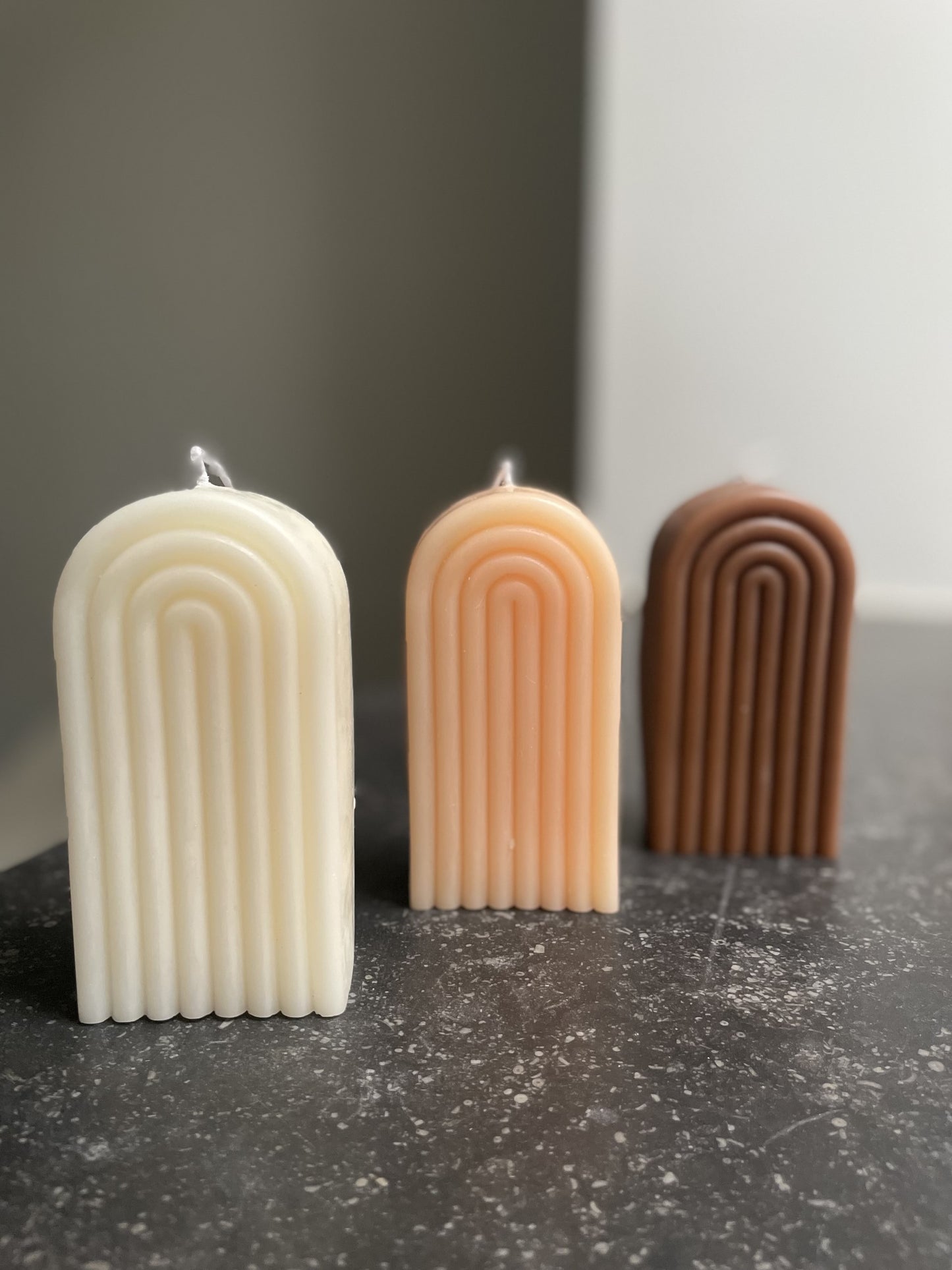 Set of 3 Arc candles/Trio de bougies en arc