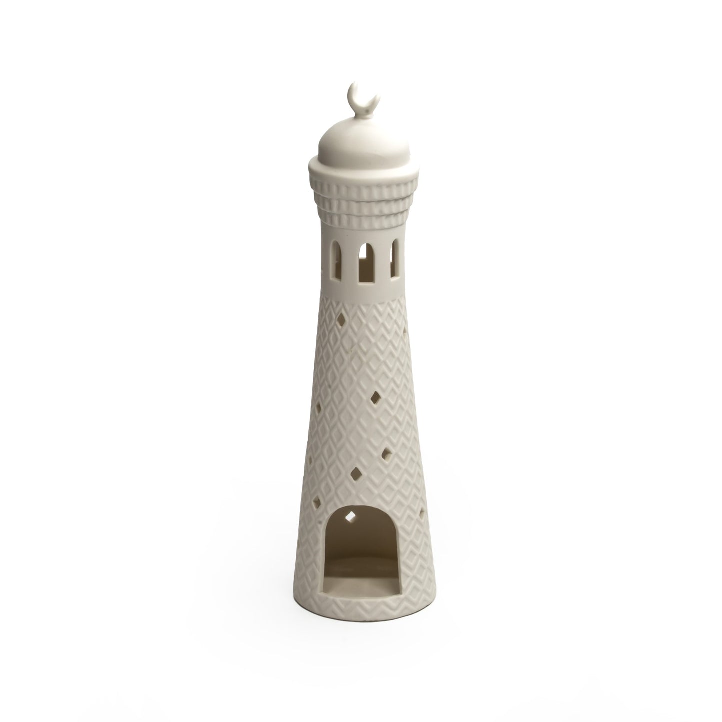 Ceramic minaret with geometric design L/Minaret en céramique avec design géométrique L
